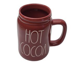 Rae Dunn Hot Cocoa Mug Red Large Ceramic Artisan Collection Magenta Christmas